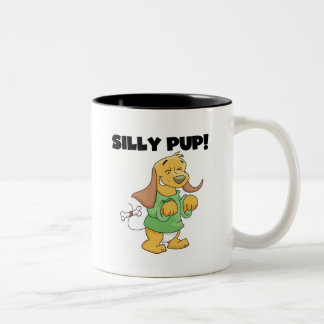 Caneca De Café Em Dois Tons Camiseta e presentes parvos do filhote de cachorro