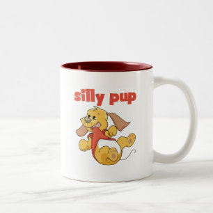 Caneca De Café Em Dois Tons Camiseta e presentes parvos do filhote de cachorro