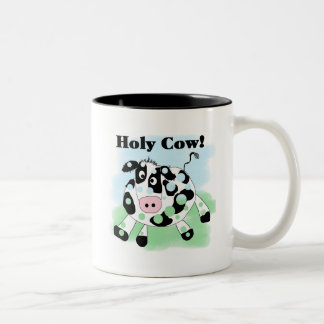 Caneca De Café Em Dois Tons Camiseta e presentes santamente da vaca