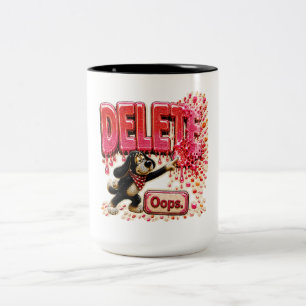 Caneca De Café Em Dois Tons Camiseta engraçada de tecnologia 'Delete Oops' par