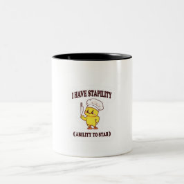 Caneca De Café Em Dois Tons Camiseta Engraçado Chef Chicken - 'Eu tenho estabi