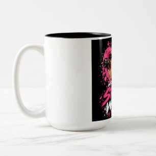 Caneca De Café Em Dois Tons Camiseta Feminina Artística Menina Anjo com Dois Q