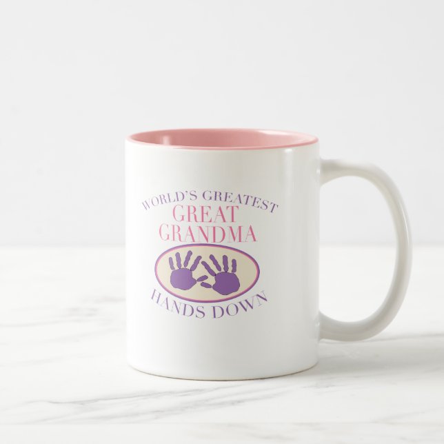Caneca De Café Em Dois Tons Camiseta Melhor Bisavó Sem Dúvida (Direita)