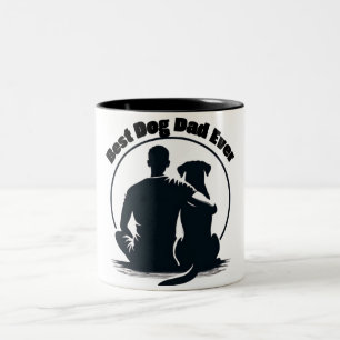 Caneca De Café Em Dois Tons Camiseta Melhor Pai de Cachorro do Mundo Silhueta