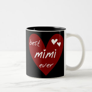 Caneca De Café Em Dois Tons Camiseta Mimi e os presentes do coração vermelho o