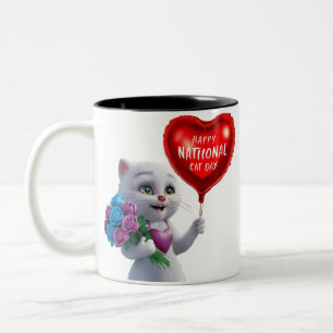 Caneca De Café Em Dois Tons Camiseta Nacional de Gato de Kitten