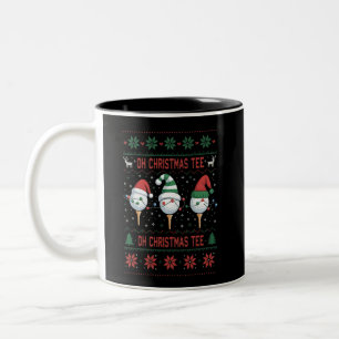Caneca De Café Em Dois Tons Camiseta Oh Christmas Tee Feia de Golfe Natal Mole