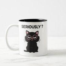 Camiseta Preta de Gato Séria com Óculos Engraçada 