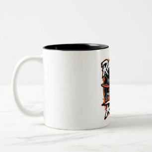 Caneca De Café Em Dois Tons Camiseta Raccoon Rock - Design Engraçado Raccoon C