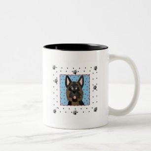 Caneca De Café Em Dois Tons Camisetas de cães german shepherd e presentes