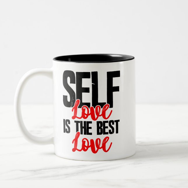 Caneca De Café Em Dois Tons Camisetas De Empoderamento De Mulheres - O Autoamo (Esquerda)