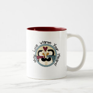 Caneca De Café Em Dois Tons Camisetas e presentes de Natal de Pinguin Love