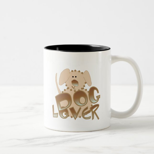 Caneca De Café Em Dois Tons Camisetas e presentes do cão marrom (Direita)