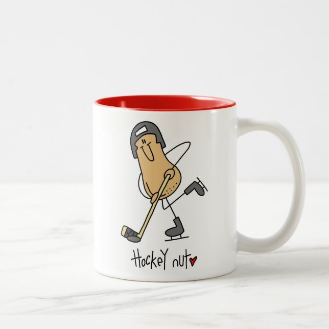 Caneca De Café Em Dois Tons Camisetas e Presentes do Fã de Hóquei (Direita)