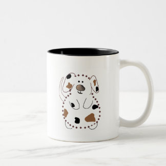 Caneca De Café Em Dois Tons Camisetas e presentes para cães de desenho animado