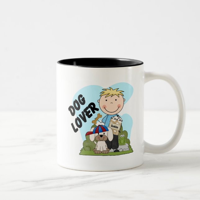 Caneca De Café Em Dois Tons Camisetas e presentes para garotinhos loiros do cã (Direita)