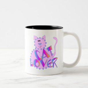 Caneca De Café Em Dois Tons Camisetas e presentes para gatos-do-rosa