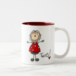 Caneca De Café Em Dois Tons Camisetas e Presentes para Grávidas de Gêmeos