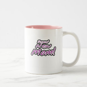 Caneca De Café Em Dois Tons Camisetas e presentes roxos da nova mãe orgulhosos