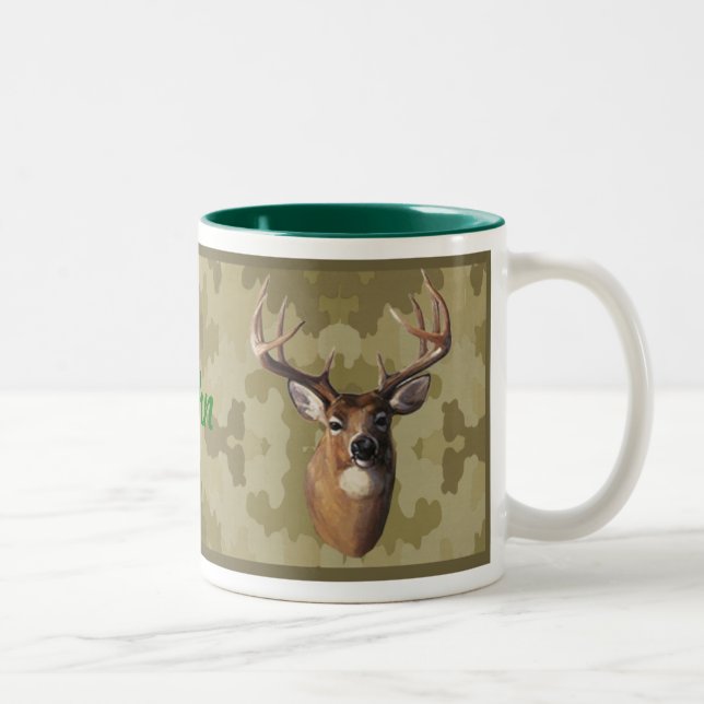 Caneca De Café Em Dois Tons Camo Deer Mug Personalizado (Direita)