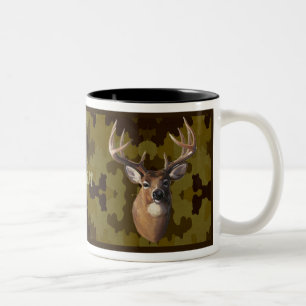 Caneca De Café Em Dois Tons Camo Deer Mug personalizado escuro