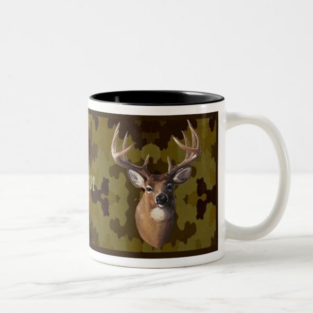 Caneca De Café Em Dois Tons Camo Deer Mug personalizado escuro (Direita)