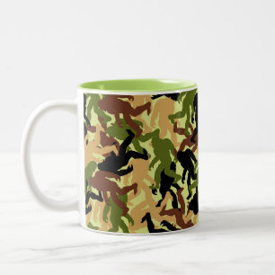 Caneca De Café Em Dois Tons Camouflage Camo Bigfoot Caça-Pé-Grande