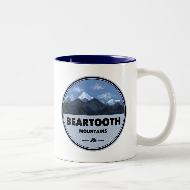 Caneca De Café Em Dois Tons Campanha Beartooth Montana Wyoming (Direita)