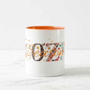 Caneca De Café Em Dois Tons Campanha de Retro na Queda do Cozy Season