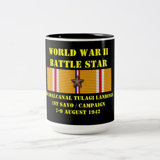 Caneca De Café Em Dois Tons Campanha Guadalcanal Tulagi (1rua Savo) (Centro)