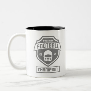 Caneca De Café Em Dois Tons campeão de futebol fantasia-2-cinza