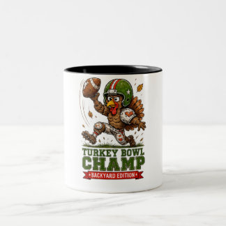 Caneca De Café Em Dois Tons Campeão do Turkey Bowl Edição Quintal Dia de Ação
