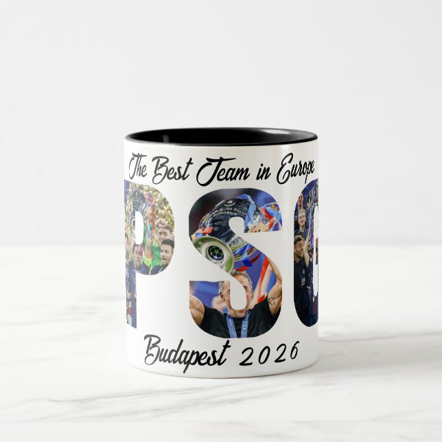 Caneca De Café Em Dois Tons Campeões Back To Back Paris PSG Personalizado (Centro)