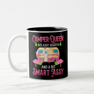 Caneca De Café Em Dois Tons Camper Queen Classy Sassy Smart Engraçadas Menina