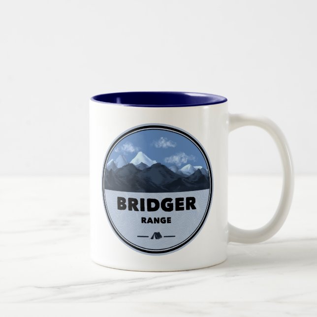 Caneca De Café Em Dois Tons Camping Bridger Range Montana (Direita)