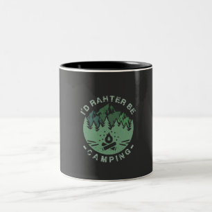 Caneca De Café Em Dois Tons Camping - Eu Preferencialmente Acampando