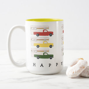 Caneca De Café Em Dois Tons CAMPISTA FELIZ rv Motorhome Rasta de acampamento
