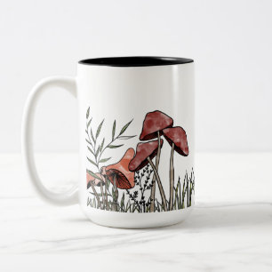 Caneca De Café Em Dois Tons Campo de cogumelo