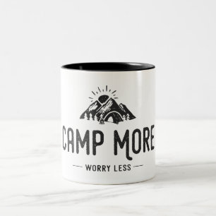 Caneca De Café Em Dois Tons Campo Mais Preocupado Menos