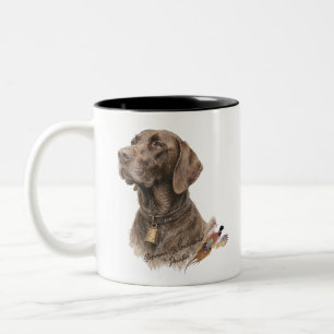 Caneca De Café Em Dois Tons Campo & Pena – Pointer Alemão com