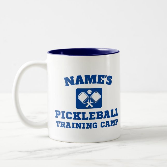 Caneca De Café Em Dois Tons Campo Personalizado de Treinamento de Pickleball (Esquerda)