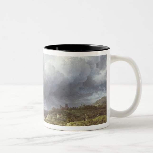 Caneca De Café Em Dois Tons Campo sob um céu tormentoso (Direita)