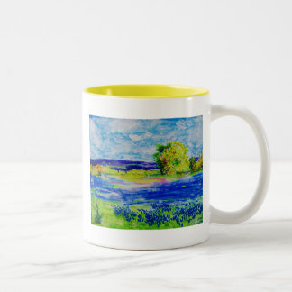 Caneca De Café Em Dois Tons campos de bluebonnet para sempre