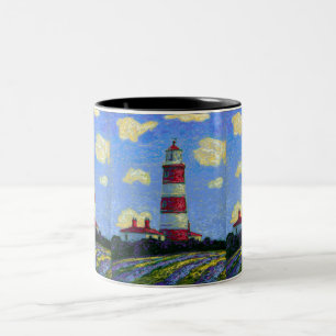 Caneca De Café Em Dois Tons Campos do farol e Lavanda de Pastel