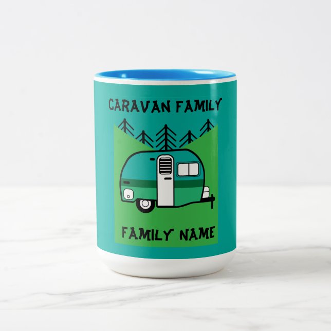Caneca De Café Em Dois Tons Campos Felizes Caravançam Caravanas Engraçadas Doi (Centro)