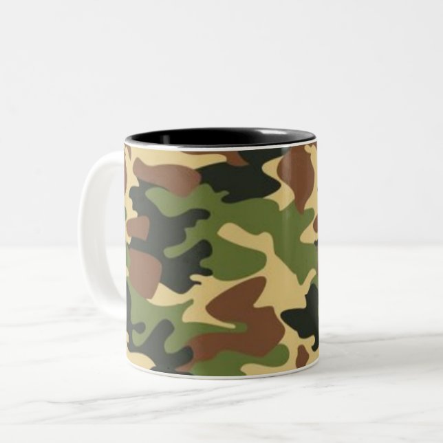 Caneca De Café Em Dois Tons camuflagem (Frente Esquerda)
