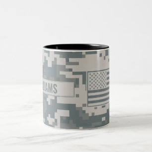 Caneca De Café Em Dois Tons Camuflagem ACU do Exército Personalizável