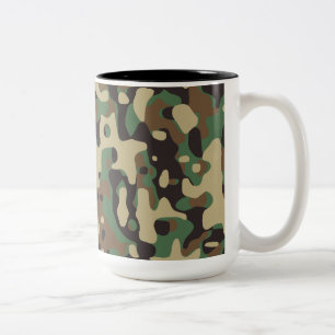 Caneca De Café Em Dois Tons Camuflagem Florestal