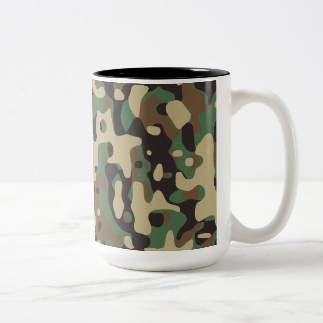 Caneca De Café Em Dois Tons Camuflagem Florestal (Direita)