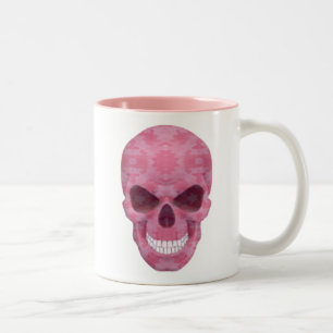 Caneca De Café Em Dois Tons Camuflagem Rosa Migra Crânio